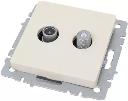 Розетка телевизионная IEK BR-AF20-O-K10 BRITE TV+SAT РТВ/РСп12-БрКр Бежевый