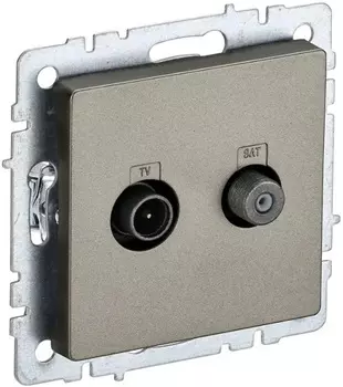 Розетка телевизионная IEK BR-AF20-O-K37 BRITE TV+SAT РТВ/РСп12-БрШ Шампань