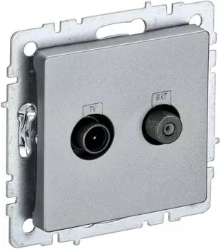 Розетка телевизионная IEK BR-AF20-O-K47 BRITE TV+SAT РТВ/РСп12-БрА Алюминевый