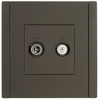 Розетка телевизионная IEK FP-AF20-O-K03 FORTE&PIANO TV+SAT FP338 серый