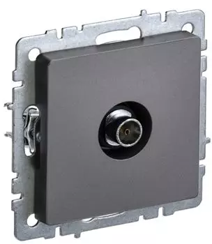 Розетка телевизионная оконечная IEK BR-A10-O-K46 BRITE РТВ11-0-БрС Сталь