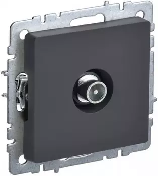 Розетка телевизионная проходная IEK BR-A10-P-K53 BRITE РТВ10-0-БрГ Графит