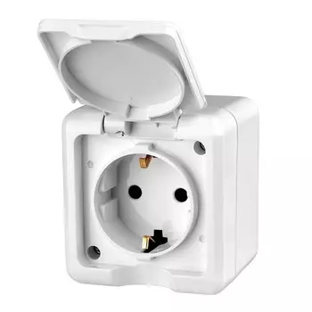 Розетка TOKOV ELECTRIC TKL-DT-R1Z-C01-IP54 1-м ОП Dita 16А IP54 250В с заземл. с крышкой бел