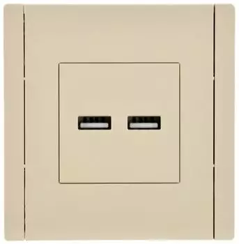 Розетка USB IEK FP-U21-D31-K10 FORTE&PIANO тип A+тип A 3,1А FP449 ваниль