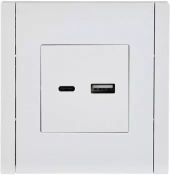 Розетка USB IEK FP-U22-018-K01 FORTE&PIANO тип A+тип C 18Вт FP251 белый