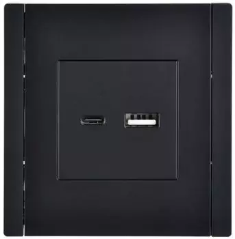 Розетка USB IEK FP-U22-D31-K02 FORTE&PIANO тип A+тип C 3,1А FP150 черный