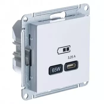 Розетка USB Systeme Electric ATN000127 AtlasDesign тип-С 65Вт высокоскор.заряд. QC, PD, механизм, Белый