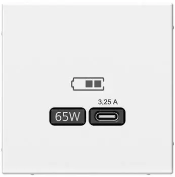 Розетка USB Systeme Electric GAL000127 ArtGallery тип-С 65Вт высокоскор.заряд. QC, PD, механизм, белый