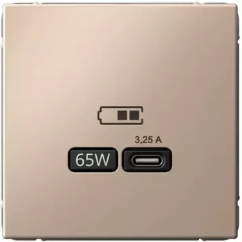 Розетка USB Systeme Electric GAL001227 ArtGallery тип-С 65Вт высокоскор.заряд. QC, PD, механизм, Песочный