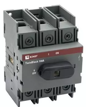 Рубильник EKF tb-100-3p-f 100A 3P c рукояткой управления для прямой установки TwinBlock