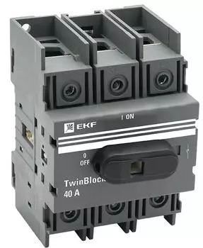 Рубильник EKF tb-40-3p-f 40A 3P c рукояткой управления для прямой установки TwinBlock