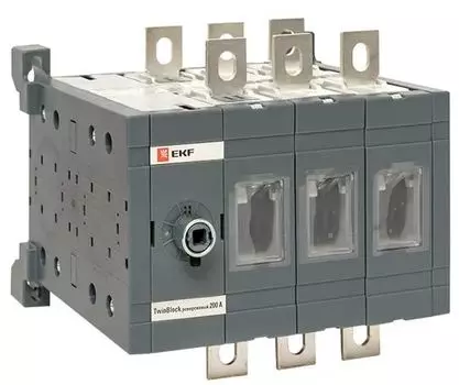 Рубильник EKF tb-s-200-3p-rev 200A 3P реверсивный без рукоятки управления TwinBlock