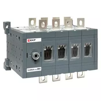 Рубильник EKF tb-s-200-4p-rev 200A 4P реверсивный без рукоятки управления TwinBlock