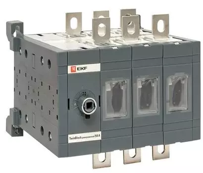 Рубильник EKF tb-s-250-3p-rev 250A 3P реверсивный без рукоятки управления TwinBlock