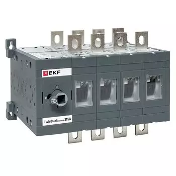 Рубильник EKF tb-s-315-4p-rev 315A 4P реверсивный без рукоятки управления TwinBlock