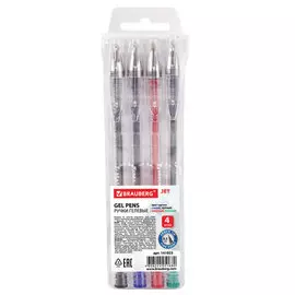 Ручка BRAUBERG Jet 141023 гелевая,набор 4 цвета, узел 0,5 мм, линия письма 0,35 мм