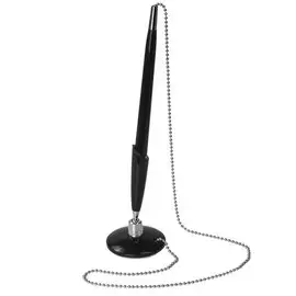 Ручка шариковая BRAUBERG Стенд-Пен Блэк1 настольная, цепочка, корпус черный, линия письма 0,5 мм, синяя