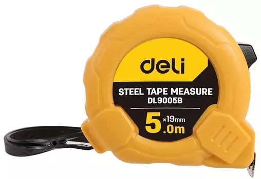 Рулетка Deli DL9005B 5м*19мм, метрическая, ударопрочный корпус