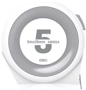 Рулетка Deli H8105A Home Series White 5м х 19мм, клипса, шнурок, эксклюзивный дизайн