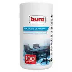 Салфетка Buro BU-Tsurl 100 шт. для пластиковых поверхностей и офисной мебели туба 100шт влажных