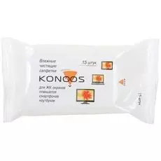 Салфетка Konoos KSN-15 для ЖК-экранов ноутбуков, смартфонов, КПК, покетпак 15 шт.