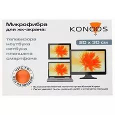 Салфетка Konoos KT-1 из микрофибры для ЖК-телевизоров 20х30 см