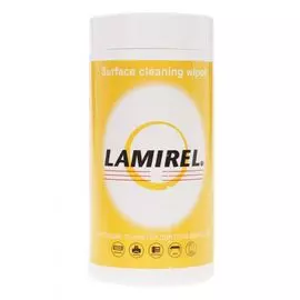 Салфетки Fellowes Lamirel LA-51440 чистящие для поверхностей в тубе, 100 шт