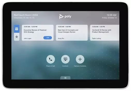 Сенсорный экран Polycom Poly TC8 2200-30760-001 для управления Poly G7500, Studio X30 и Studio X50 (требуется подключение к сети PoE или использовать