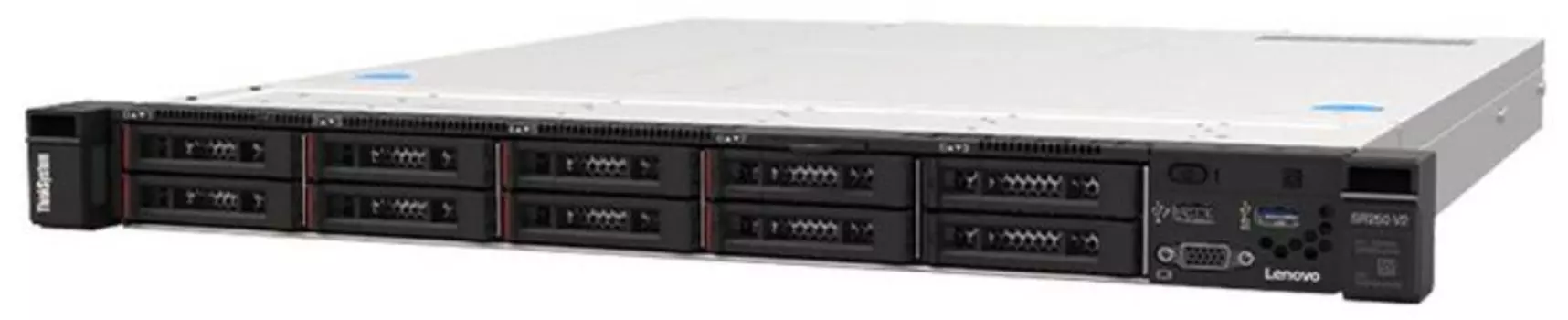 Сервер Lenovo ThinkSystem SR250 V2 7D7QS1MK00 Xeon E-2378 (8C 2.6GHz 16MB Cache/65W), 1x16GB, O/B, 2.5" HS (8), 5350-8i, HS 450W, XCC Enterprise, Rail