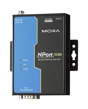 Сервер MOXA NPort P5150A 1-портовый сервер RS-232/422/485 в Ethernet с возможностью питания через Ethernet (PoE, стандарт IEEE 802.3af)