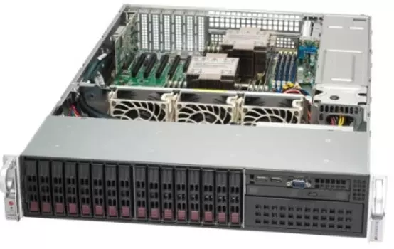Сервер Supermicro SYS-221P-C9R_1312 2U 2*4410Y, 2*64GB, 480GB SATA, 2*1200W 80 Plus Titanium, Slimline SAS (SFF-8654), 16*2.5"