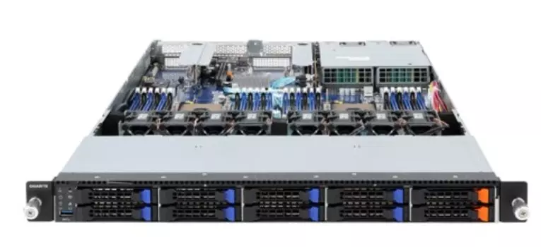 Серверная платформа 1U GIGABYTE R181-N20 (2*LGA3647, C621, 24*DDR4 (2933), 8*2,5" SATA/SAS HS, PCIe, 1200W 80+ Platinum, 2*USB 3.0, VGA)