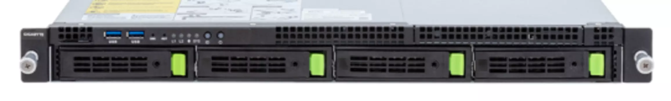 Серверная платформа 1U GIGABYTE R183-S90 (2*LGA 4677, C741, 32*DDR5, 4*3.5"/2.5" Gen4 NVMe/SATA/SAS HS, 2*PCIE, 2*Glan, Mlan, 4*USB 3.2, Mini-DP, 2*16