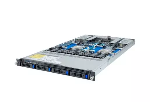 Серверная платформа 1U GIGABYTE R183-Z90-AAD2 (2*SP5, 24*DDR5 (4800), 4*3.5"/2.5" SATA/SAS HS, 3*M.2, 2*PCIE, 2*OCP, 2*Glan, Mlan, 2*1600W, mini DP, 4