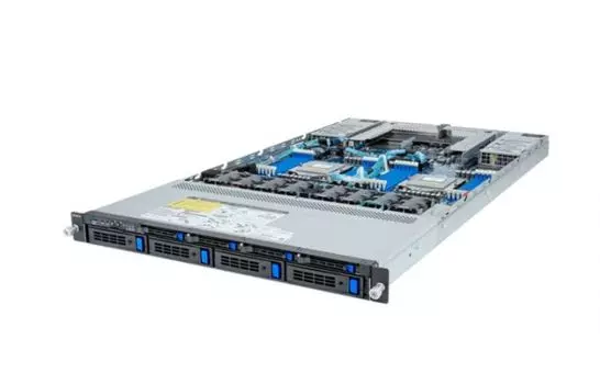 Серверная платформа 1U GIGABYTE R183-Z91-AAD2 (2*SP5, 24*DDR5 (4800), 4*3.5"/2.5" SATA/SAS HS, 4*2.5" SATA/SAS HS, 3*M.2, 2*PCIE, 2*OCP, 2*Glan, Mlan,