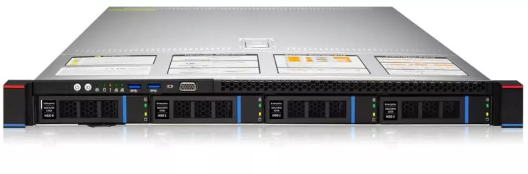 Серверная платформа 1U Gooxi SL101-D04R-G3 (LGA4189, C621A, 32*DDR4 (3200), 4*3.5"/2.5 SAS/SATA, 2*Glan, 2*VGA, 2*USB 3.0, 2*550W)