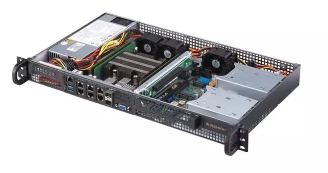Серверная платформа 1U Supermicro SYS-5019D-4C-FN8TP (D-2123IT, 4*DDR4 (2666), 4*2.5", 2*M.2, 2*PCIE, 2*10Glan SFP+, 2*10Glan, 4*Glan, IPMI lan, VGA,