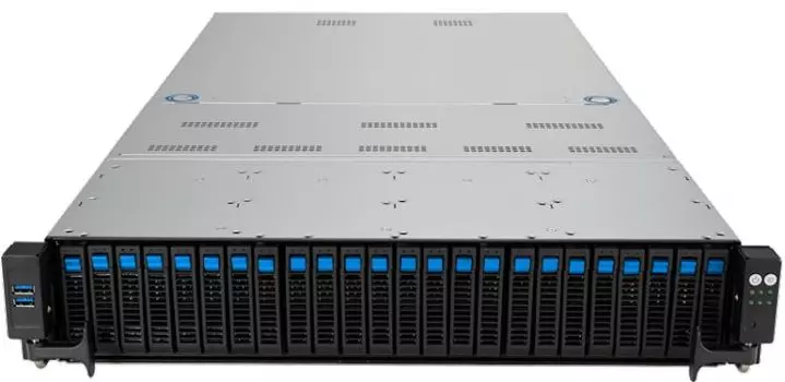 Серверная платформа 2U ASUS RS720A-E12-RS24U 90SF02E1-M006D0 (2*SP5, 24*DDR5 (4800), 24*2.5" HS, 2*M.2, 9*PCIE, 2600W 1+1 Redundant, VGA, 4*USB 3.2)