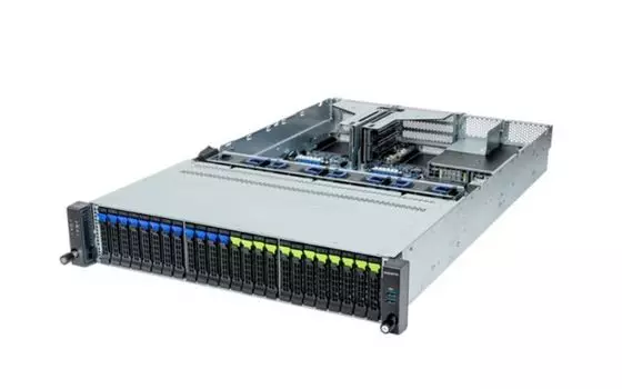 Серверная платформа 2U GIGABYTE R263-Z32-AAD1 (SP5, 12*DDR5 (4800), 12*2.5" Gen4 NVMe HS, 12*2.5" SATA/SAS HS, M.2, 2*PCIE, 2*OCP, Glan, Mlan, 2*1600W
