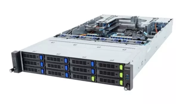 Серверная платформа 2U GIGABYTE R283-S91-AAJ1 (2*LGA4677, C741, 32*DDR5 (5600), 4*3,5"/2,5" Gen4 NVMe/SATA/SAS HS, 8*3,5"/2,5" SATA/SAS HS, 6*FHHL PCI