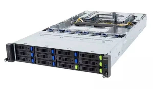 Серверная платформа 2U GIGABYTE R283-S93-AAL1 6NR283S93DR000AAL12 (2*LGA4677, C741, 32*DDR5 (5600), 4*3.5"/2.5" Gen4 NVMe/SATA/SAS HS, 8*3.5"/2.5" SAT
