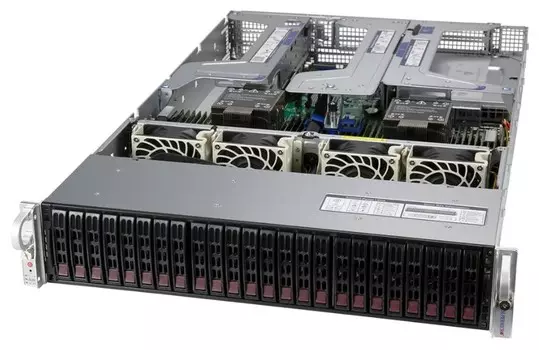Серверная платформа 2U Supermicro SYS-220U-TNR_3 (2*LGA4189, C621-A, 32*DDR4, 2*PCIe, 24*2,5", 14*SATA, 2*1600W 80+ Titanium, 2*USB 3.2, VGA)