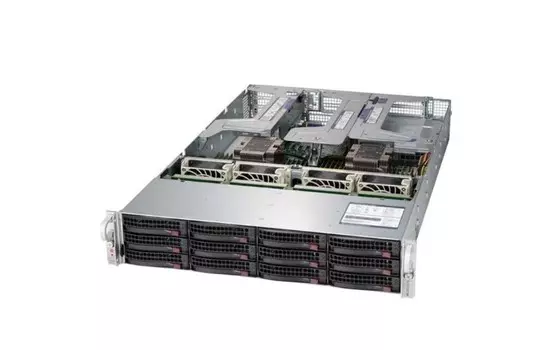 Серверная платформа 2U Supermicro SYS-6029U-TR4 (2*LGA3647, C621, 24*DDR4 (2933), 12*Hot-swap 3.5", 8*PCIE, 4*Glan, IPMI lan, 2*1000W, VGA, 2*USB 3.0)