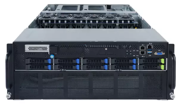 Серверная платформа 4U GIGABYTE G482-Z54 (2*SP3, 32*DDR4 (3200), 2*2.5" NVMe HS, 8*2.5" HDD/SSD HS, 9*PCIE, 2*Glan, Mlan, VGA, 2*USB 3.0, 3*2200W)