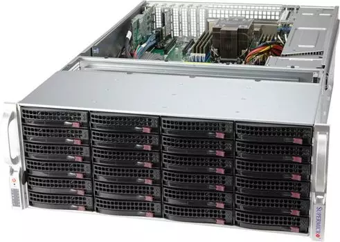 Серверная платформа 4U Supermicro SSG-540P-E1CTR36H (LGA4189, 8*DDR4(3200), 36*Hot-swap 3.5" SAS3/SATA3, 4*PCIE, 2*10Glan, VGA, 5*USB 3.2, 2*1200W)