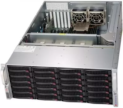 Серверная платформа 4U Supermicro SSG-6049P-E1CR24H (2x3647, C624, 16xDDR4, 24x3.5" HS, 3108 SAS, 2x10GE, 1200W Redundant)