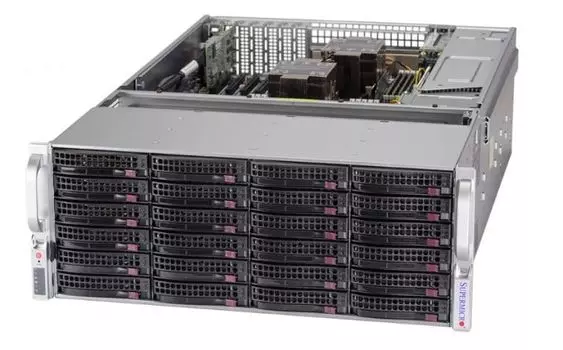Серверная платформа 4U Supermicro SSG-640P-E1CR36L (2*LGA4189, C621A, 16*DDR4 (3200), 36*3.5" HS, 2*2.5" HS, M.2, 4*PCIE, 2*10Glan, IPMI lan, 1600W 1+
