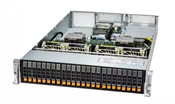 Серверная платформа Supermicro SYS-221H-TN24R (2*LGA4677, C741, 32*DDR5 (4800), 24*2.5" NVMe/SATA/SAS HS, 2*M.2, 2*1600W, VGA, 2*USB 2.0)