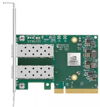 Кабель MELLANOX TECHNOLOGIES MCX631102AN-ADAT ConnectX-6 Lx EN adapter card, 25GbE, Dual-port SFP28, PCIe 4.0 x8, No Crypto, Tall Bracket