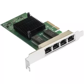 Сетевой адаптер Exegate EXE-I350-T4V2 EX292508RUS (PCI-E x4 v2.1, порты 4xRJ45 (медные), 10/100/1000Mbps, Gigabit NIC Intel Chipset NHI350AM4)